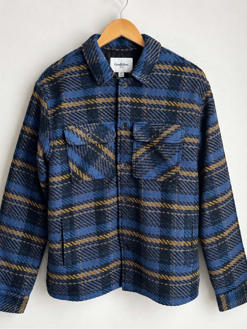 Goodfellow & Co Blue Plaid Button-Up Jacket Shacket- Sz S